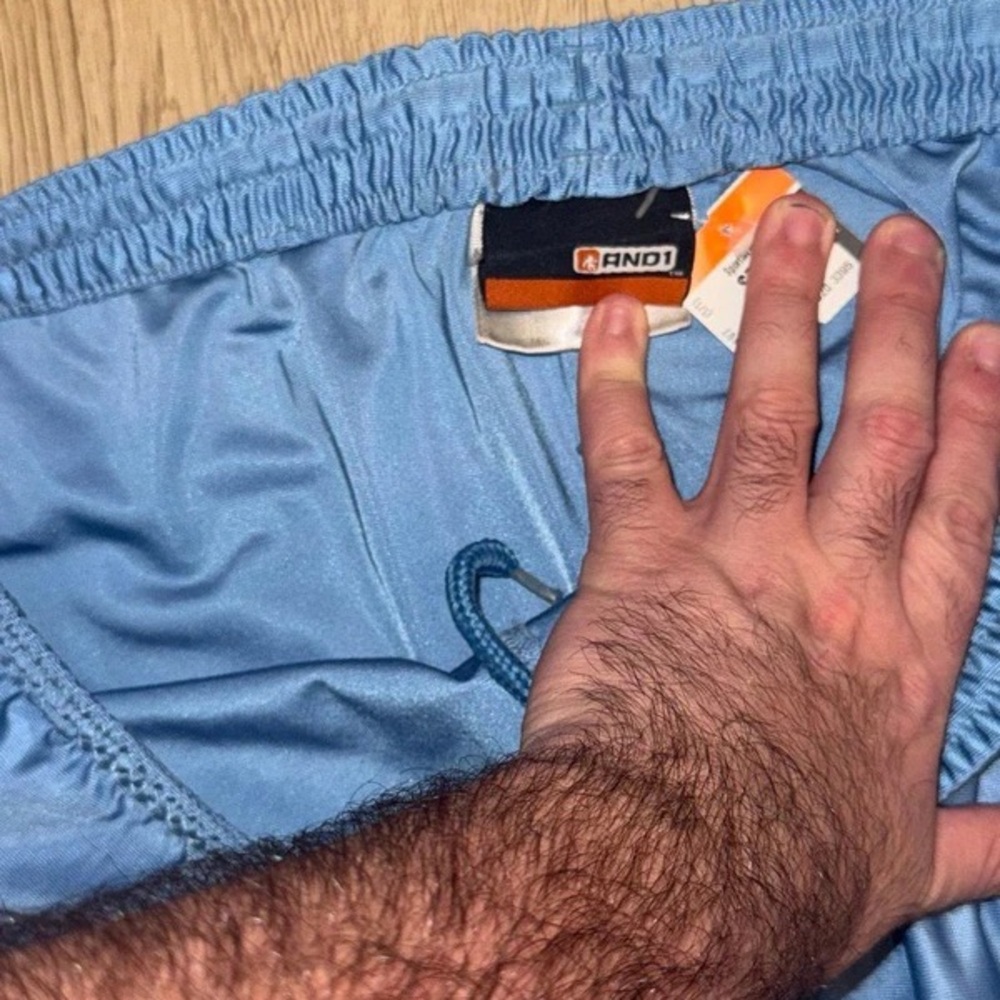And1 Light Blue Mesh Drawstring Athletic Shorts - Picture 5 of 5